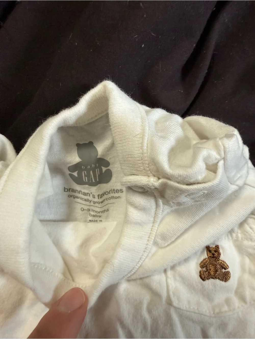Organic baby gap teddy bear onesie